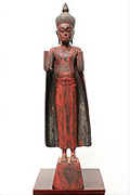 5A Standing Buddha - Wood -Post-Angkorian Style -H. 60 cm - USD450