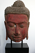 012. Buddha's masque - Post Angkorian Style - Heignt:82cm, W:42cm -USD 1500 -