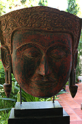 021. Buddha's masque - Post Angkorian style - wood - Height:80cm, W74:cm, W:Kg - USD 2600 -