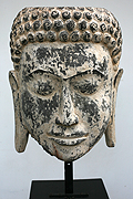 59. Buddha Masque - Post Angkorian Style - Teak Wood - Height:55cm  - W:34cm - USD550 -
