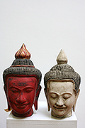 88. Buddha's head - Post Angkorian Style - Wood -  Height 25 cm, W  cm, W: kg - USD 85 -