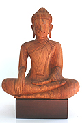 55. Sitting Buddha  - Wood - H:27cm, W:20cm  -  USD75 -