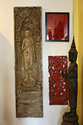 W Bas Relief Buddha in Wood Height,2m05, Width49cm, Depht 3cm USD2200